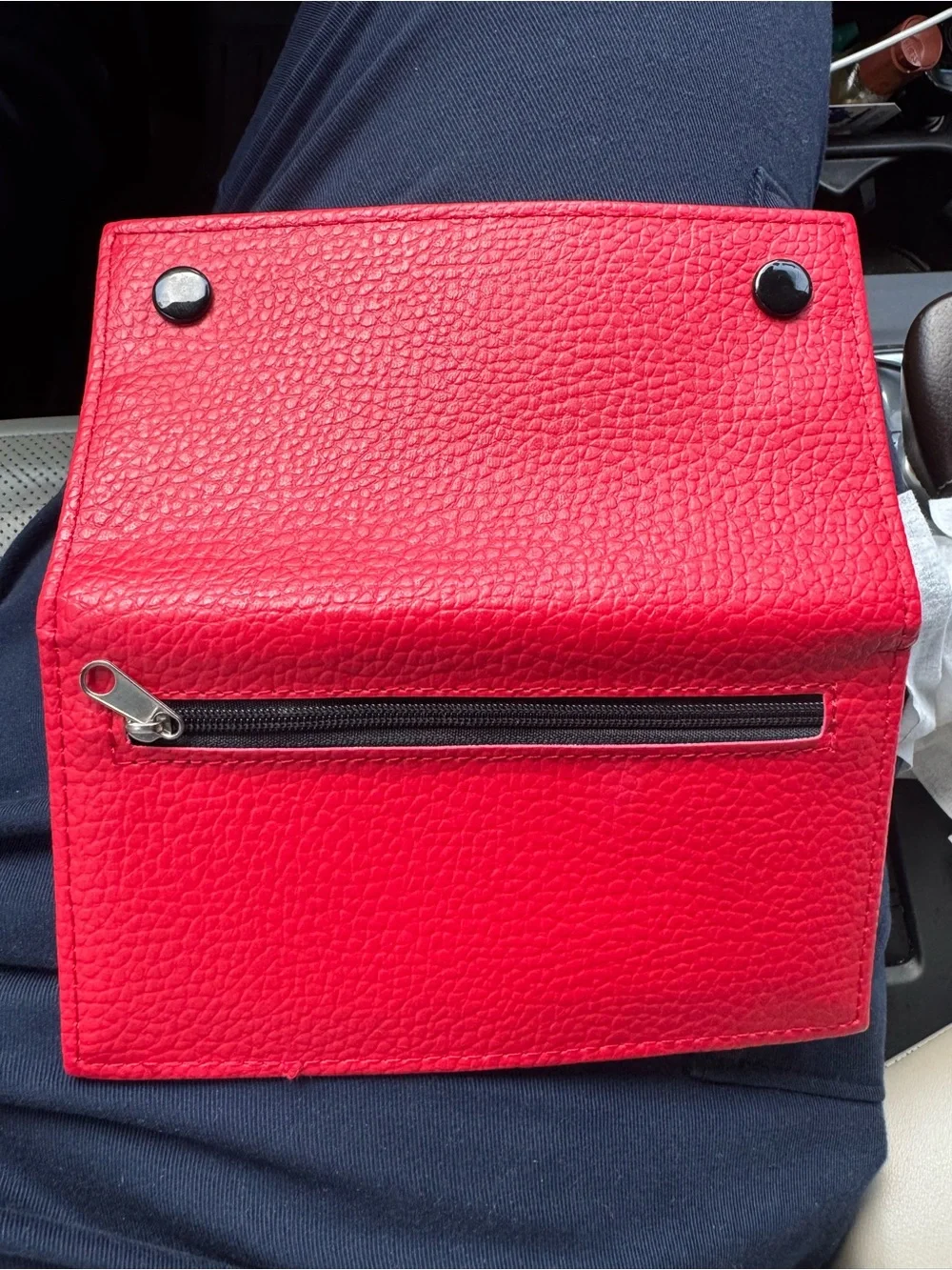 Red Bifold Wallet With ZipperLeather Checkbook Cover